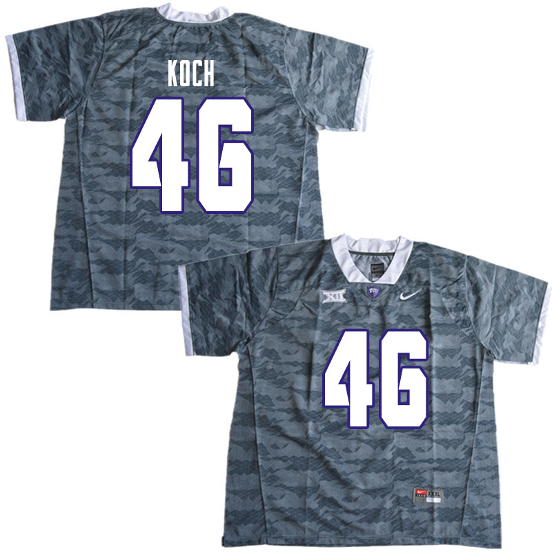 Men #46 Connor Koch TCU Horned Frogs College Football Jerseys Sale-Gray - Click Image to Close